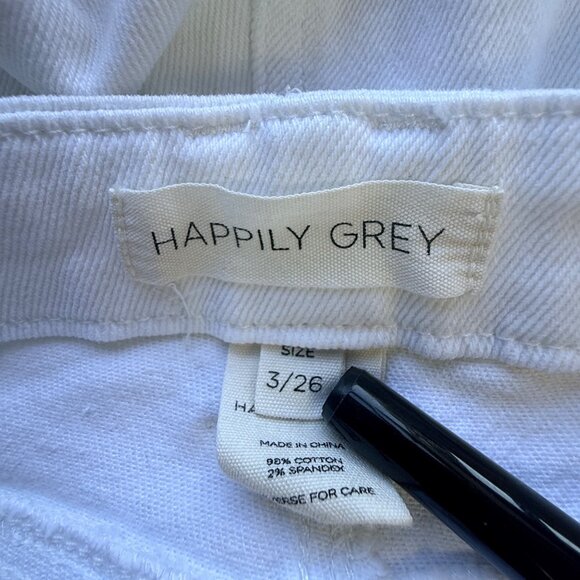 Happily Grey Signature Jeans Womens 3/26 White High Rise Sailor Style Flare - Picture 5 of 13